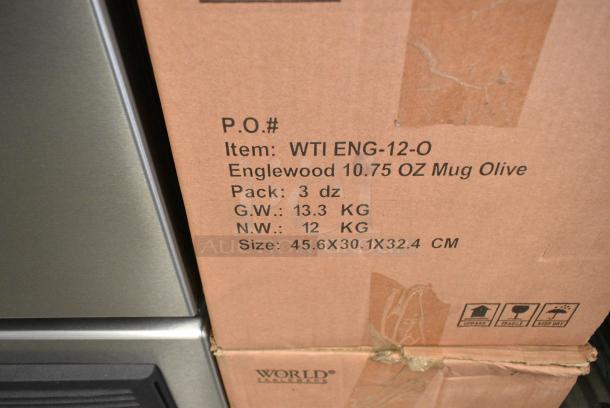 3 BRAND NEW! Box of 36 Libbey ENG-12-O Englewood 10.75 oz. Matte Olive Porcelain Mug. 3 Times Your Bid! - Image 5 of 5