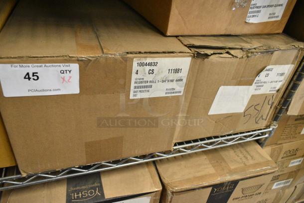 2 BRAND NEW! Boxes of 4 Sandt Products 01857 1-3/4"x150' 44mm Receipt Printer Rolls. 2 Times Your Bid! - Image 1 of 2