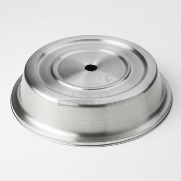 2 BRAND NEW! Boxes of 24 American Metalcraft PC1112S 11"-11 1/8" Stainless Steel Satin Finish Plate Cover for Standard Foot Plates. 2 Times Your Bid! - Image 1 of 3