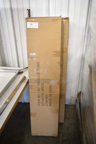 2 BRAND NEW! Boxes of 4 50" Rescue Tube. 2 Times Your Bid!