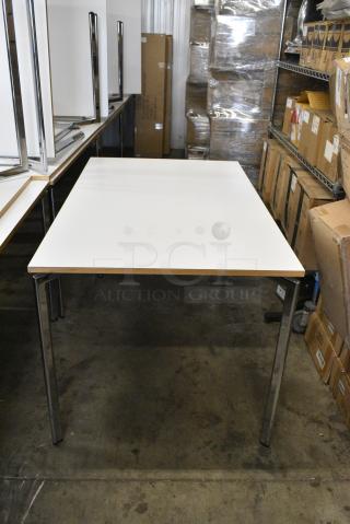 3 Campus by Lammhults White Table on Metal Legs. 3 Times Your Bid!