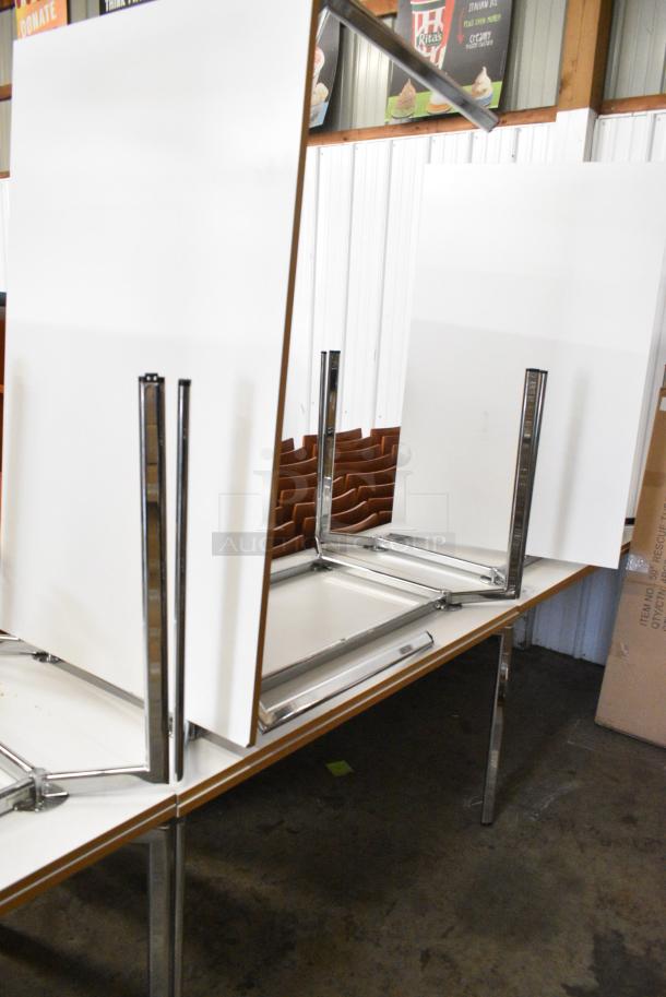 3 Campus by Lammhults White Table on Metal Legs. 3 Times Your Bid! - Image 2 of 5