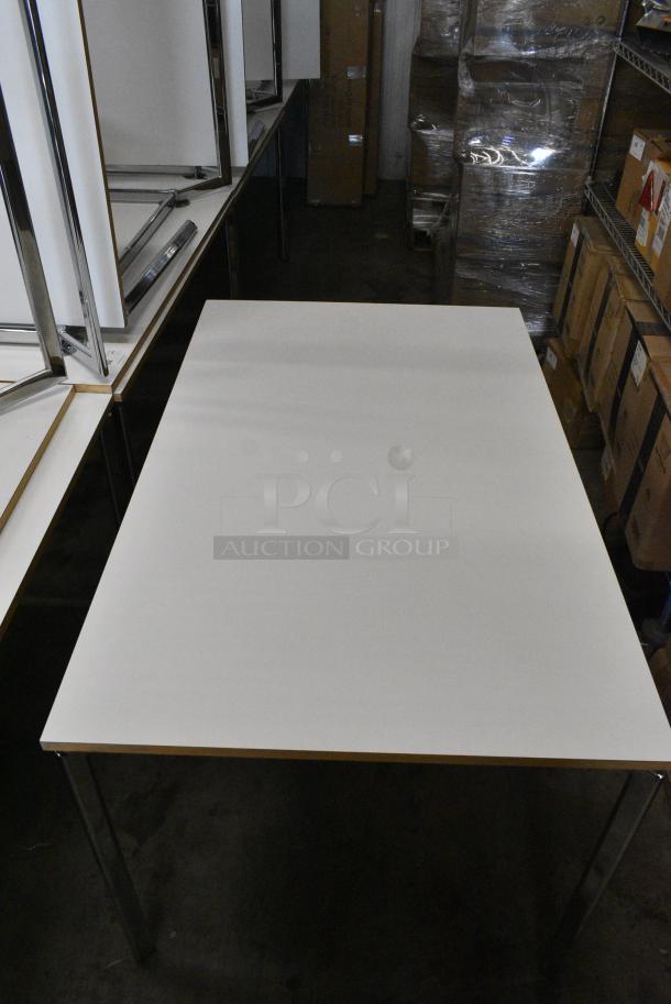 3 Campus by Lammhults White Table on Metal Legs. 3 Times Your Bid! - Image 3 of 5