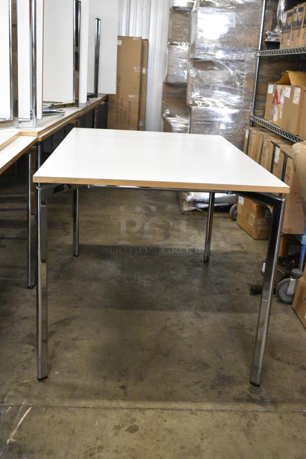 3 Campus by Lammhults White Table on Metal Legs. 3 Times Your Bid! - Image 4 of 5