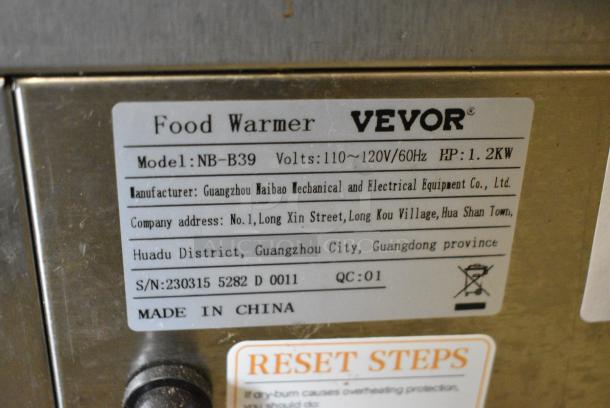 Vevor NB-B39 Stainless Steel Commercial Food Warmer. 110-120 Volts, 1 Phase. - Image 7 of 7
