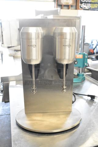 AvaMix 928ADM2 Stainless Steel Commercial Countertop 2 Head Drink Mixer. 110-120 Volts, 1 Phase. Tested and Working!