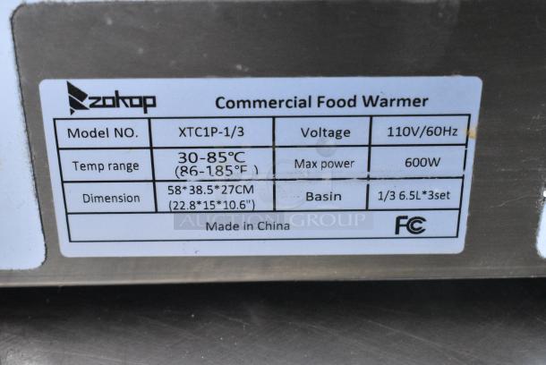 Zokop XTC1P-1/3 Stainless Steel Commercial Countertop Food Warmer. 110 Volts, 1 Phase. Tested and Working! - Image 7 of 7