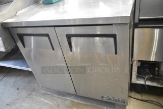 2017 True TUC-36-LP Stainless Steel Commercial 2 Door Undercounter Cooler on Commercial Casters. 115 Volts, 1 Phase. Tested and Working!