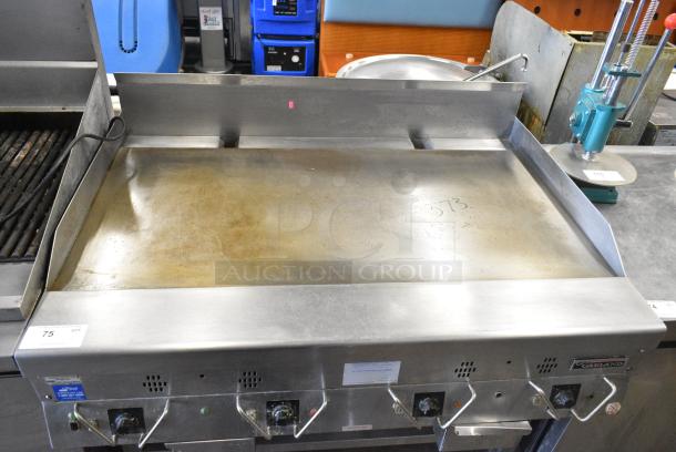 Garland Stainless Steel Commercial Gas Powered Flat Top Griddle w/ Under Shelf. - Image 4 of 7