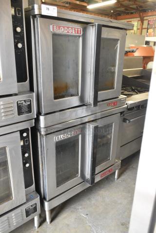 2 Southbend Mark V Stainless Steel Commercial Electric Powered Full Size Convection Oven w/ View Through Doors, Metal Oven Racks and Thermostatic Controls. 208-240 Volts, 3 Phase. 2 Times Your Bid!