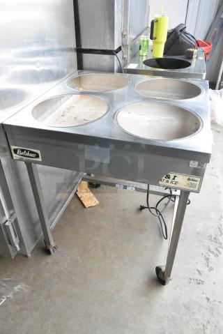 Belshaw H&I-4 Stainless Steel Commercial Heat & Ice Icing Station on Commercial Casters. 208/240 Volts, 1 Phase.