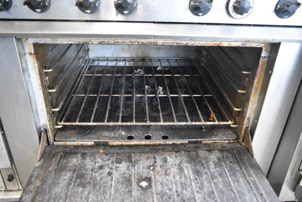 Garland Stainless Steel Commercial Electric Powered Flat Top Griddle w/ Oven, Over Shelf and Back Splash. 240 Volts, 3 Phase. - Image 5 of 6