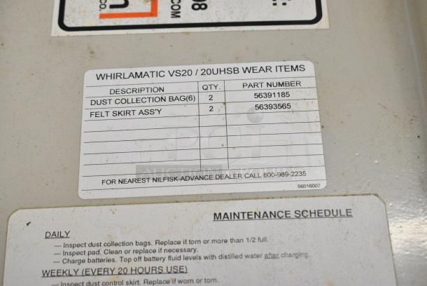 Nilfisk Advance VS 20 Metal Commercial Floor Cleaner. Tested and Does Not Power On - Image 8 of 10