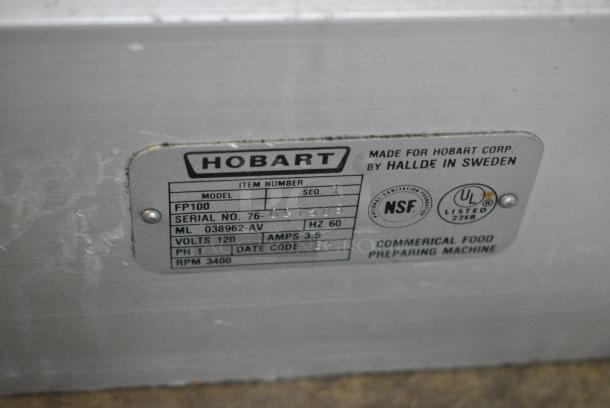 Hobart FP100 Metal Commercial Countertop Food Processor. 120 Volts, 1 Phase. Tested and Working! - Image 5 of 5