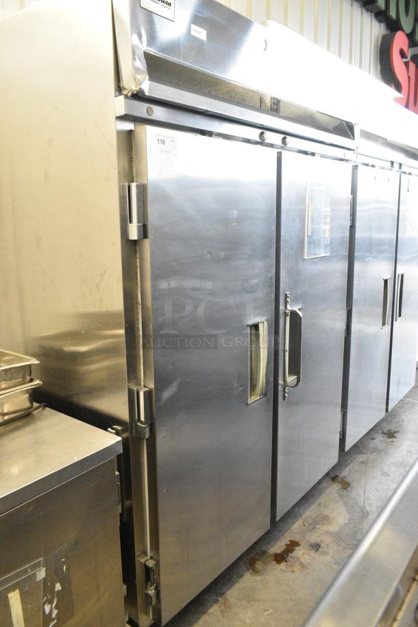 Delfield SRR2-S Stainless Steel Commercial 2 Door Reach In Cooler w/ Racks. 115 Volts, 1 Phase. Tested and Working! - Image 1 of 6