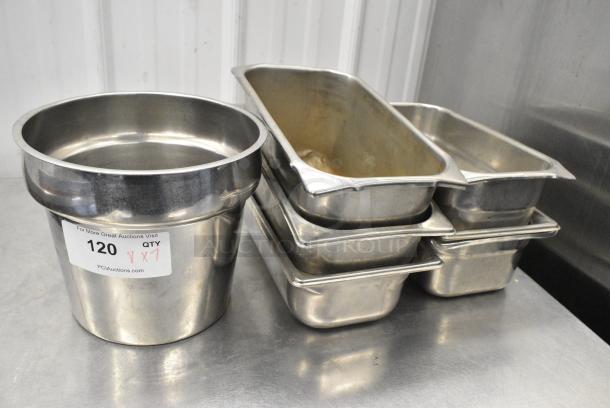 7 Various Stainless Steel Drop In Bins Including Cylindrical Bin. 7 Times Your Bid! - Image 1 of 7