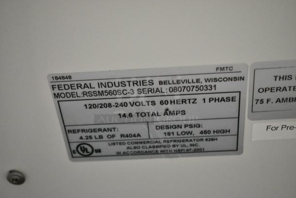 Federal Industries RSSM560SC-3 Metal Commercial Floor Style Open Grab N Go Merchandiser. 120/208-230 Volts, 1 Phase. - Image 4 of 4