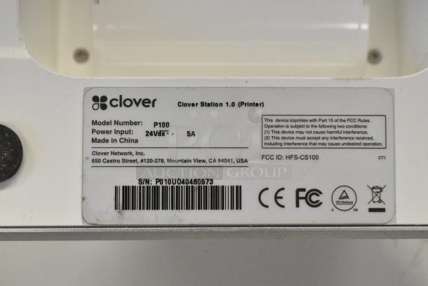 Clover C101 POS w/ Clover D100 Cash Drawer, Clover P100 Receipt Printer, Epson M188B Receipt Printer and 4 Rolls of Receipt Printer Paper - Image 11 of 15