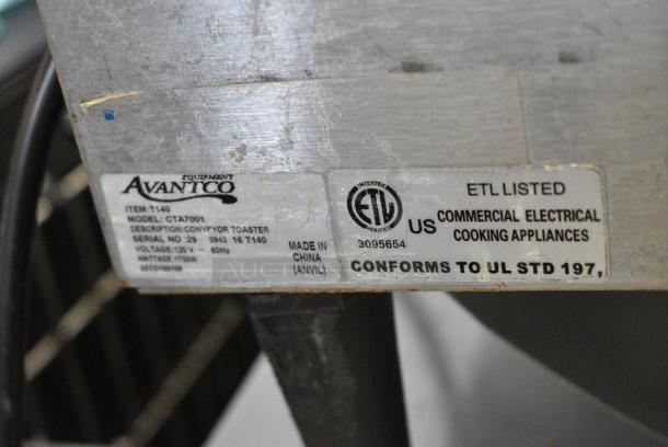 Avantco CTA7001 Stainless Steel Commercial Countertop Conveyor Toaster Oven. 120 Volts, 1 Phase. Tested and Does Not Power On - Image 6 of 7