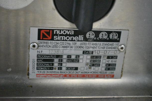Nuova Simonelli Premier V Stainless Steel Commercial Countertop 2 Group Espresso Machine w/ Portafilter and 2 Steam Wands. 240 Volts, 1 Phase. - Image 6 of 6