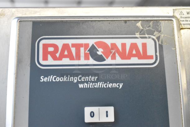 Rational SCC WE 202G Stainless Steel Commercial Natural Gas Powered Roll In Combi Convection Oven w/ Metal Transport Rack for Roll In Combi Convection Oven on Commercial Casters. - Image 3 of 10