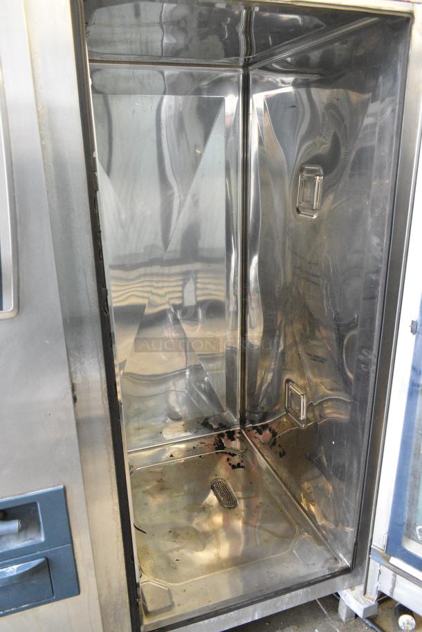 Rational SCC WE 202G Stainless Steel Commercial Natural Gas Powered Roll In Combi Convection Oven w/ Metal Transport Rack for Roll In Combi Convection Oven on Commercial Casters. - Image 5 of 10