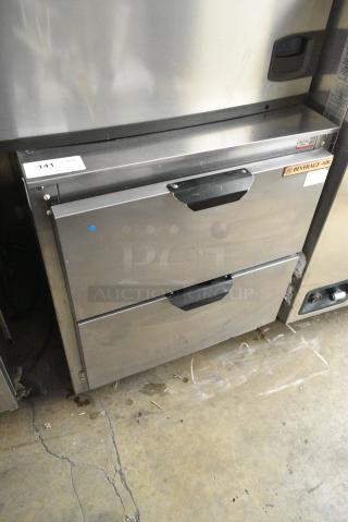 Beverage Air UCRD27A-2-23 Stainless Steel Commercial 2 Drawer Cooler on Commercial Casters. 115 Volts, 1 Phase. Tested and Working!