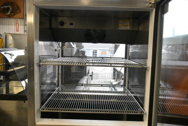 Beverage Air RID18-HGS-ARB-WD Stainless Steel Commercial 2 Half Size Door Reach In Pass Through Cooler. 115 Volts, 1 Phase. Tested and Working! - Image 3 of 5