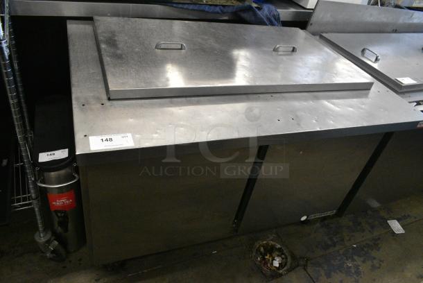 Beverage Air SPE48-18M-ARB Stainless Steel Commercial Prep Table on Commercial Casters. 115 Volts, 1 Phase. Tested and Working! - Image 1 of 7
