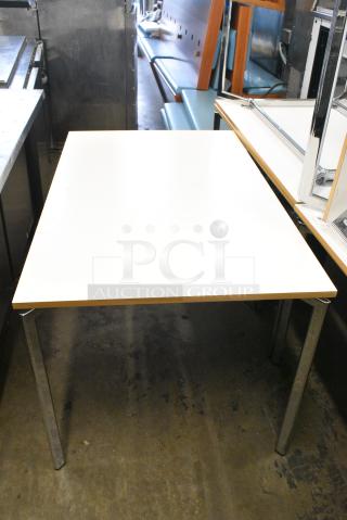 3 Campus by Lammhults White Table on Metal Legs. 3 Times Your Bid!