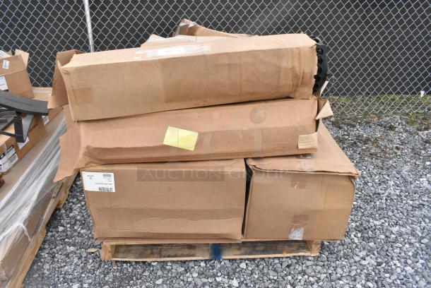 8 BRAND NEW! Boxes Including 247FB18269W Vigor 26" x 18" x 9" White Polyethylene Food Storage Box, Black Anti Fatigue Mat. 8 Times Your Bid! - Image 1 of 5