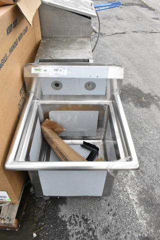 BRAND NEW SCRATCH AND DENT! Regency 600S11818 23" 16-Gauge Stainless Steel One Compartment Commercial Sink with Stainless Steel Legs, without Drainboard - 18" x 18" x 14" Bowl