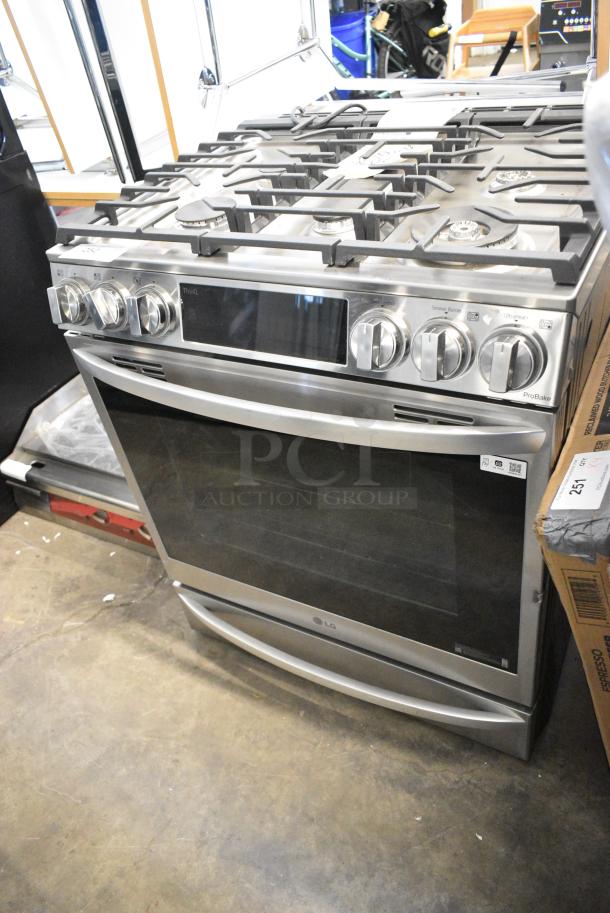 BRAND NEW SCRATCH AND DENT! LG LSGL6337F Stainless Steel 4 Burner Range w/ Convection Oven. - Image 1 of 8