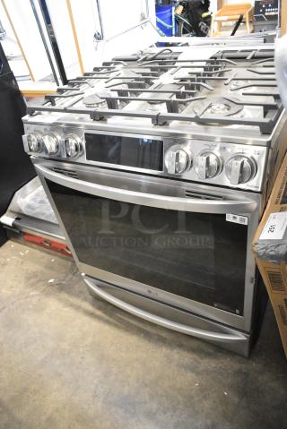 BRAND NEW SCRATCH AND DENT! LG LSGL6337F Stainless Steel 4 Burner Range w/ Convection Oven.