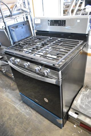 BRAND NEW SCRATCH AND DENT! Whirlpool Stainless Steel 4 Burner Range w/ Convection Oven.