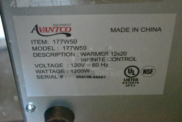 BRAND NEW SCRATCH AND DENT! 2024 Avantco 177W50 Stainless Steel Commercial Countertop Food Warmer. 120 Volts, 1 Phase. - Image 6 of 6