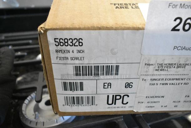 4 BRAND NEW SCRATCH AND DENT! Box of 6 429f326568 Fiesta® Dinnerware from Steelite International HL568326 Scarlet 8 oz. China Ramekin. 4 Times Your Bid! - Image 6 of 6