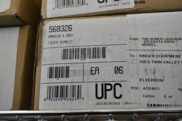 3 BRAND NEW SCRATCH AND DENT! Box of 6 429f326568 Fiesta® Dinnerware from Steelite International HL568326 Scarlet 8 oz. China Ramekin. 3 Times Your Bid! - Image 3 of 3