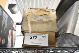 2 BRAND NEW SCRATCH AND DENT! Items Including Lavex 475TCC0605 6 5/8" x 5 1/4" Round Stainless Steel In-Counter Trash Chute with Satin Finish and Box of 4 Legs. 2 Times Your Bid!