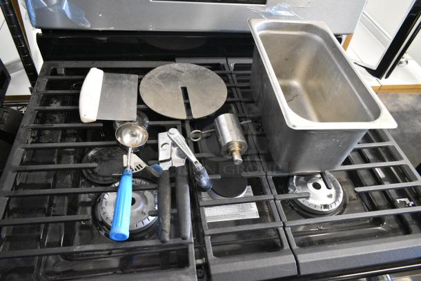 ALL ONE MONEY! Various Lot of Metal Items Including Drop In Bin and Utensils - Image 2 of 8