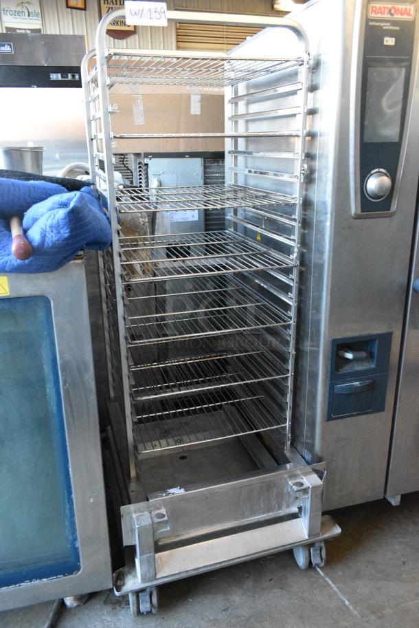 Rational SCC WE 202G Stainless Steel Commercial Natural Gas Powered Roll In Combi Convection Oven w/ Metal Transport Rack for Roll In Combi Convection Oven on Commercial Casters. - Image 8 of 10