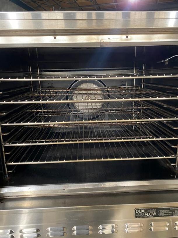 Blodgett Commercial Stainless Steel Natural Gas Powered Double Stacked Dual Flow Convection Oven! With Wired Oven Racks! Model: DFG-100/200 SN: 032901RA004T & 032901RA005B! On Casters! 2X Your Bid Makes One Unit! - Image 6 of 14