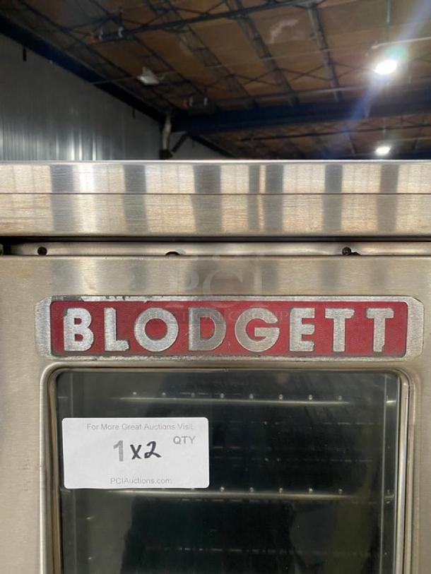 Blodgett Commercial Stainless Steel Natural Gas Powered Double Stacked Dual Flow Convection Oven! With Wired Oven Racks! Model: DFG-100/200 SN: 032901RA004T & 032901RA005B! On Casters! 2X Your Bid Makes One Unit! - Image 8 of 14