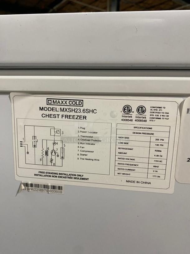 Maxx Cold Select Series Commercial Split Top Chest Freezer! With Poly Coated Wire Baskets! Model: MXSH23.6SHC! 115V! On Casters! - Image 7 of 10