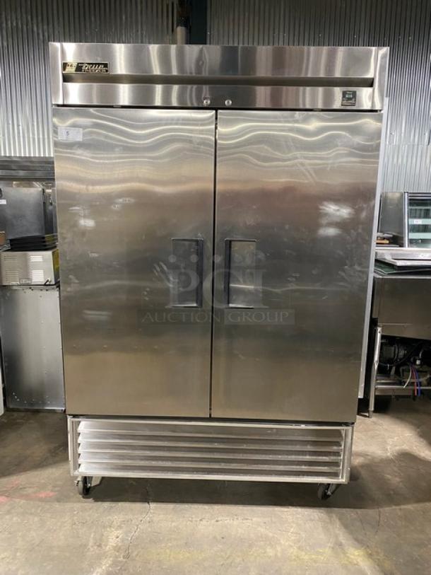 True Commercial Stainless Steel Solid 2 Door Reach In Freezer! With Poly Coated Wire Racks! Model: TS-49F SN: 1-3278014! 115V 1 Phase! On Casters! - Image 1 of 10
