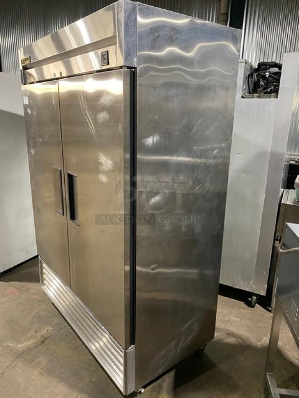 True Commercial Stainless Steel Solid 2 Door Reach In Freezer! With Poly Coated Wire Racks! Model: TS-49F SN: 1-3278014! 115V 1 Phase! On Casters! - Image 2 of 10