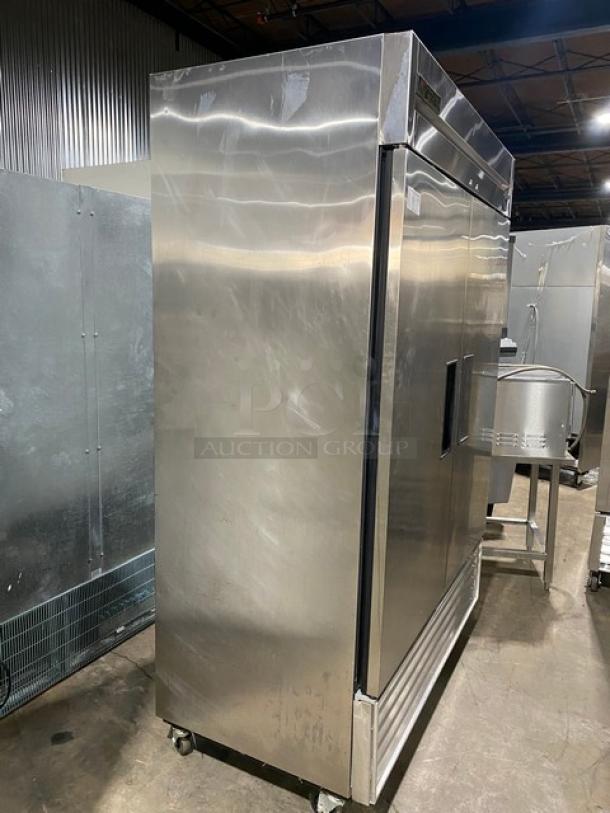 True Commercial Stainless Steel Solid 2 Door Reach In Freezer! With Poly Coated Wire Racks! Model: TS-49F SN: 1-3278014! 115V 1 Phase! On Casters! - Image 4 of 10