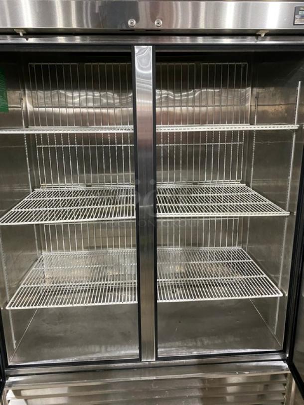 True Commercial Stainless Steel Solid 2 Door Reach In Freezer! With Poly Coated Wire Racks! Model: TS-49F SN: 1-3278014! 115V 1 Phase! On Casters! - Image 5 of 10