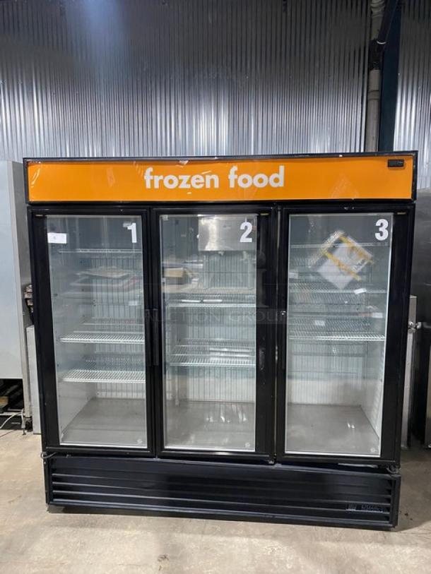 True Commercial Triple Glass Swing Door Reach In Freezer Merchandiser! With Poly Coated Wire Racks! Model: GDM-72F SN: 7352816! 115/208-230V 1 Phase! - Image 1 of 12