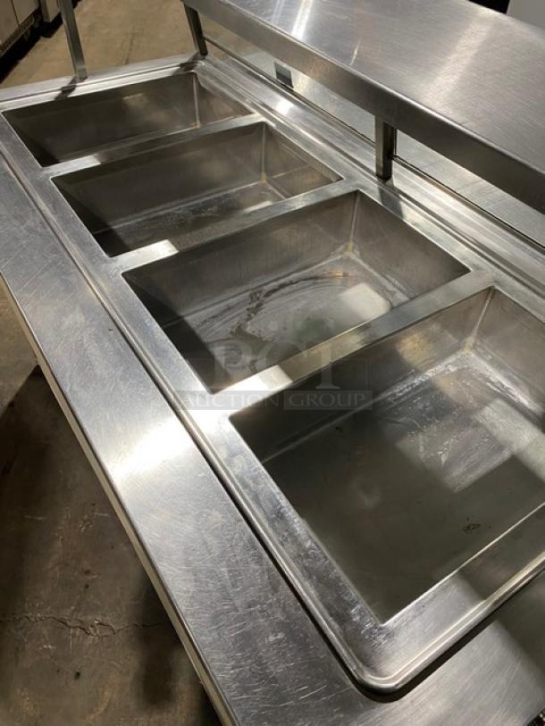 Custom Commercial Stainless Steel Buffet Style Hot Food/Steam Table! With Sliding Door Sneeze Guard & Folding Tray Slide! With Enclosed Sliding Door Storage Cabinet Underneath! With Atlas Metal Industries Commercial Stainless Steel 4 Well Hot Food Drop In Unit! Model: WIH-D&M-4 SN: 5678-04-A! 208V 1 Phase! On Casters! - Image 5 of 11